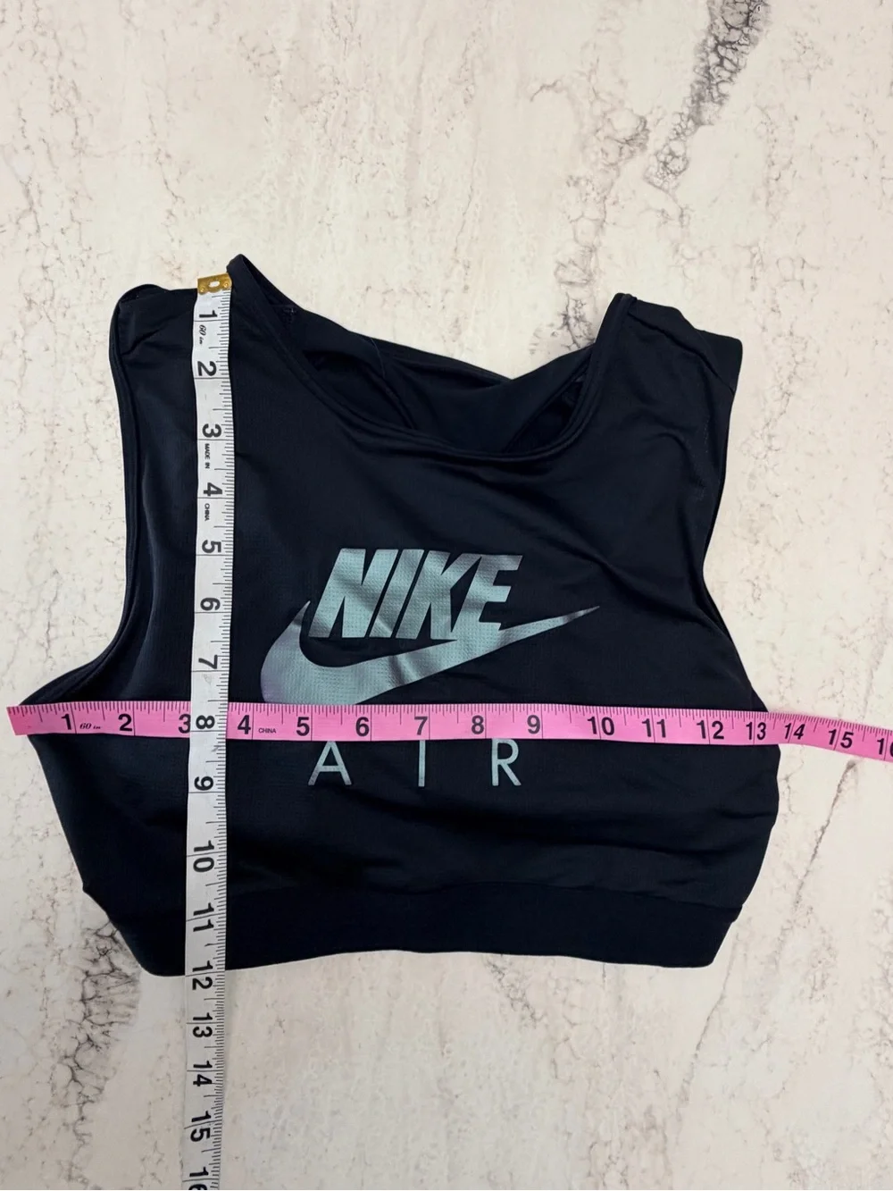 Nike Air Swoosh High Neck Medium Support Sports Bra Black Womens M Dri-FIT